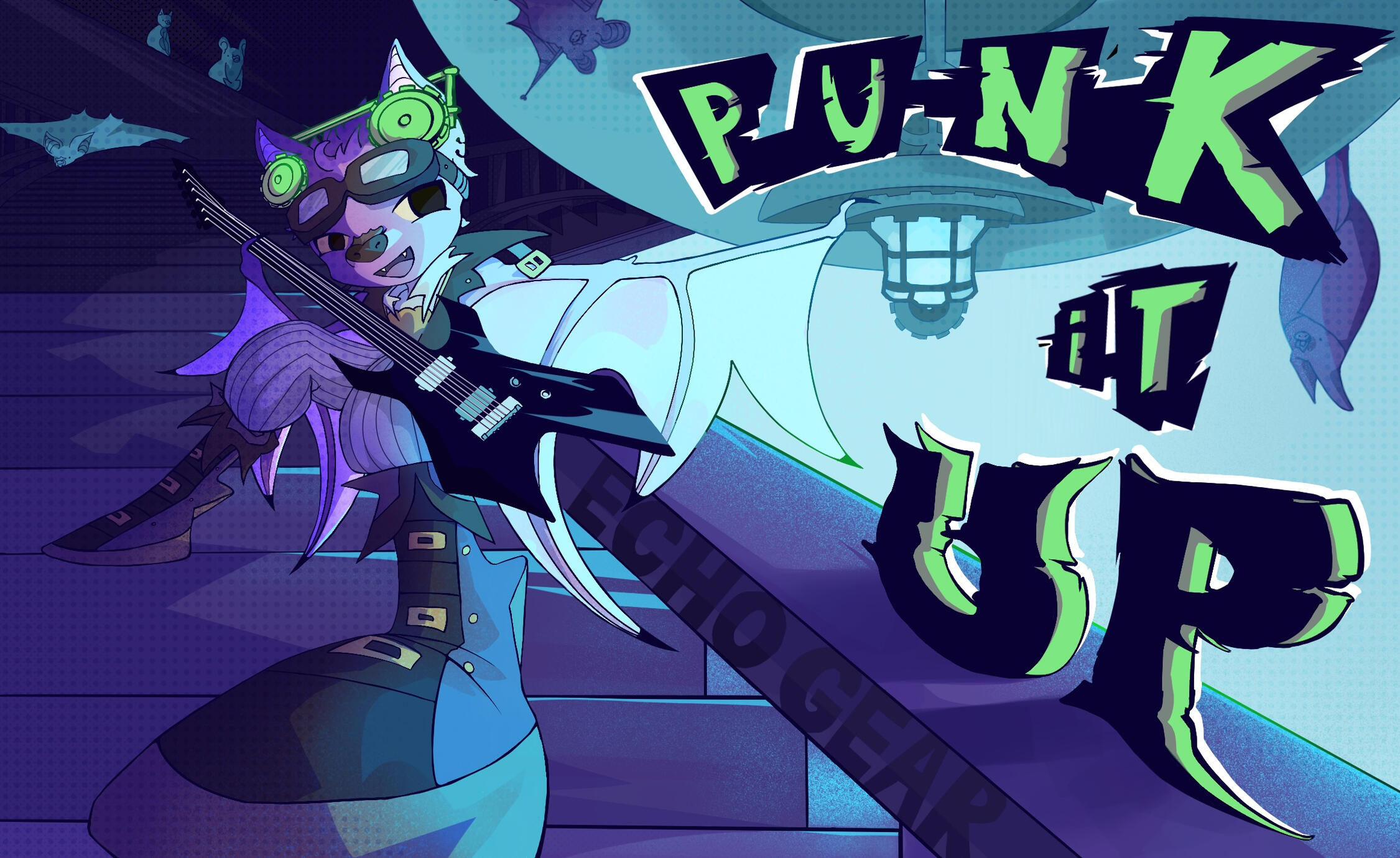 Punk it Up! class project of concept art around slogan and brand